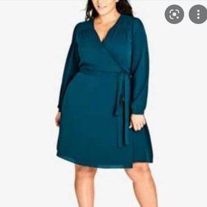 Long sleeve wrap dress